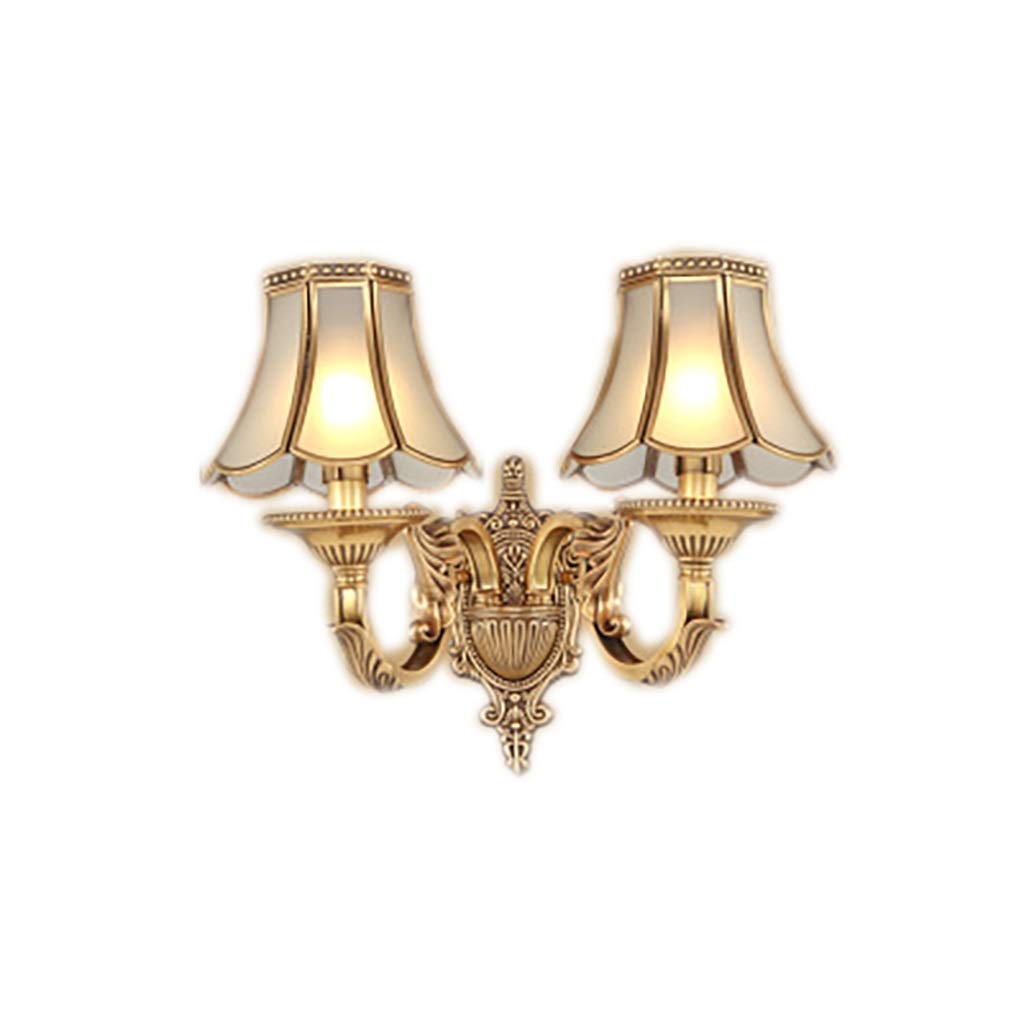 HynJGih Copper wall lamp Living Room wall lamp Bedroom Bedside lamp American Mirror Front Copper lamp Corridor Aisle Study lamp(C)