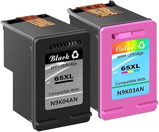 65 65xl Remanufacturado El reemplazo de Cartucho de Tinta Negro y Color Funciona con 5055 5058 5052 Deskjet 3755 2622 Impresoras(1 Color)