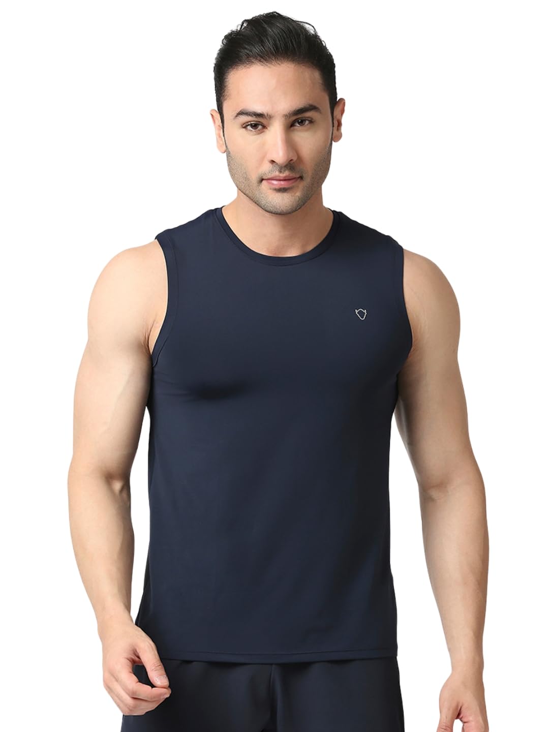 Men's Casual Round Neck Sleeveless T-Shirt Regular-Fit Active Wear Spandex Solid Pattern - DT Tshirt-image-32