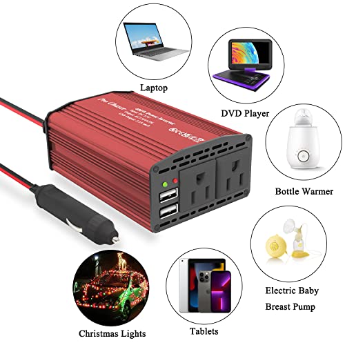 image for Pro Chaser 400W Power Inverters for Vehicles - DC 12v to 110v AC Car I