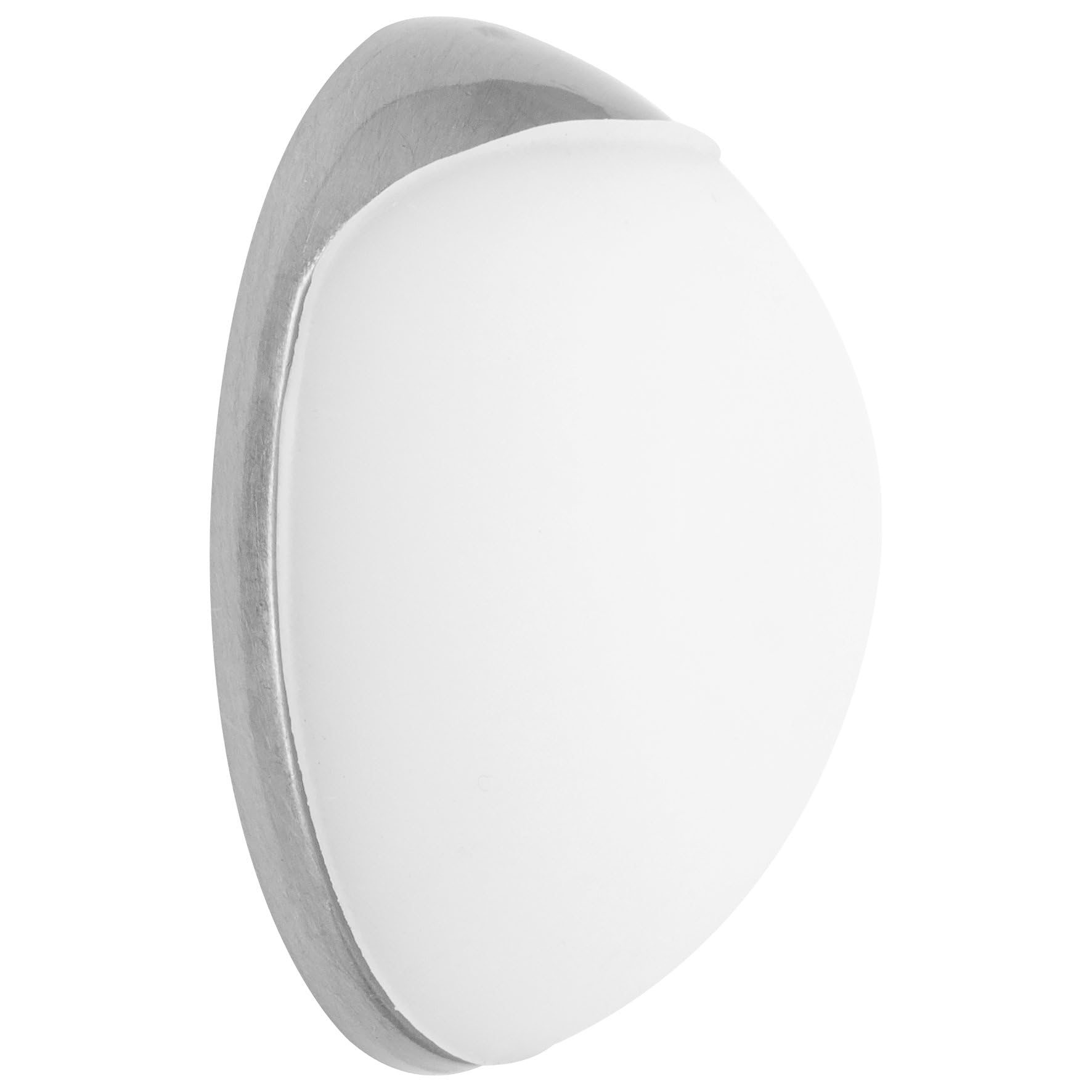 Wagner Silver/White Doorstop Screw Or Glue Wall - Ø 30 X 12 Mm, Stroke Bumper Made Of Die-Cast Zinc With Stainless Steel Look + Soft Thermostatic Rubber, To Be Screwed Or Glued On Walls - 15512311