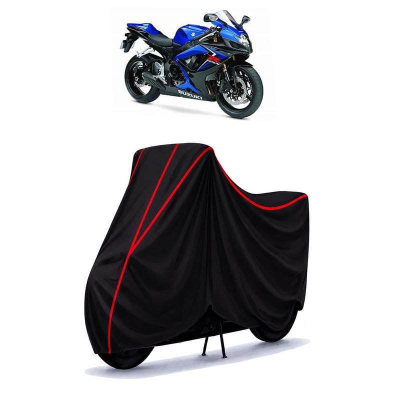 Image of Suzuki GSX R600 Water Resistant Bike Cover for All Motorcycles & Rain | Heavy Duty Taffeta Fabric | UV Protection, Dustproof, Scratchproof | All Weather Two Wheeler Body Cover with Elastic Bottom