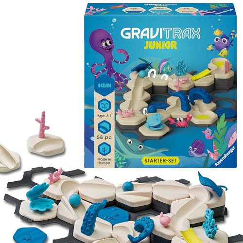 Ravensburger GraviTrax Junior Starter-Set S Ocean - Erweiterbare Kugelbahn...