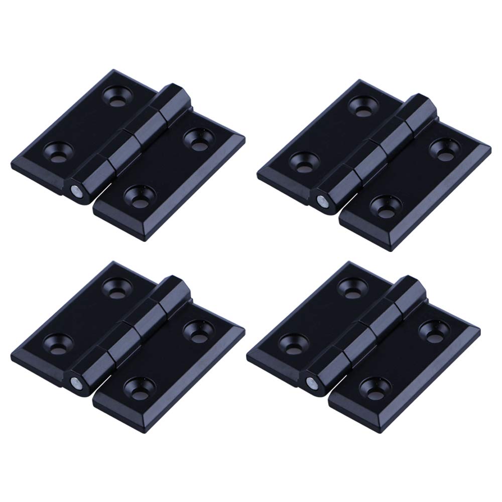 Yofasen Black Folding Hinges - 4Pcs Hardware Door Hinges For Household Closet Door, Zinc Alloy, 50 * 50 * 6Mm