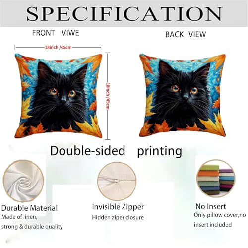 Housse coussin 80x80cm chat idéal pour décorer un canapé de salon ou balcon - 5