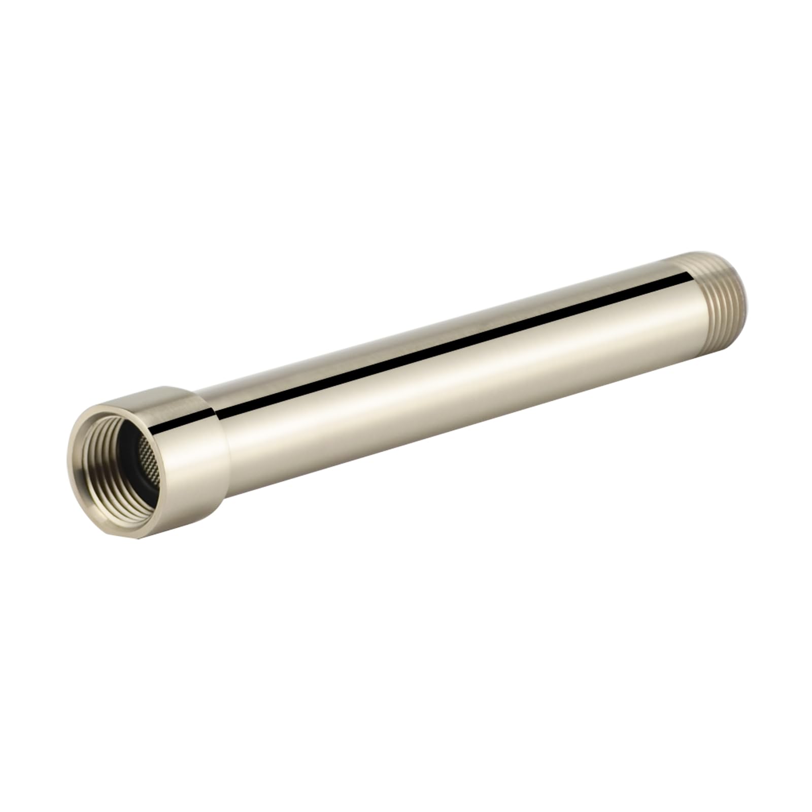 Purelux Extender - Brushed Nickel Shower Arm Extension, Shower Head Extender Water Outlet Lowers Existing Shower Head, Brushed Nickel Finish Made Of Solid Metal By
