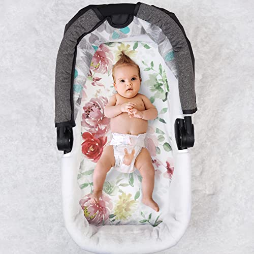 Image of PHF Soft Bassinet Sheet Set, 2 Pack Silky Comfy Breathable Cradle Sheets for Baby Girls, Univeral Fit for Most Cradle and Bassinet Mattress, Watercolor Floral