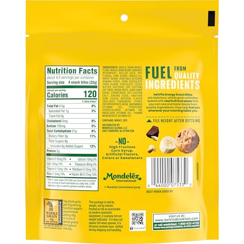 belVita Energy Snack Bites, Banana, Dark Chocolate and Sunflower Seed, 5 oz - Image 4