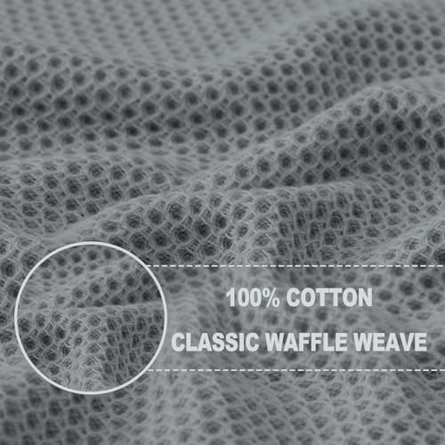 Image of Homaxy 100% Cotton Waffle Weave Kitchen Dish Towels, Ultra Soft Absorbent Quick Drying Cleaning Towel, 13 x 28 Inches, 18-Pack, Grey