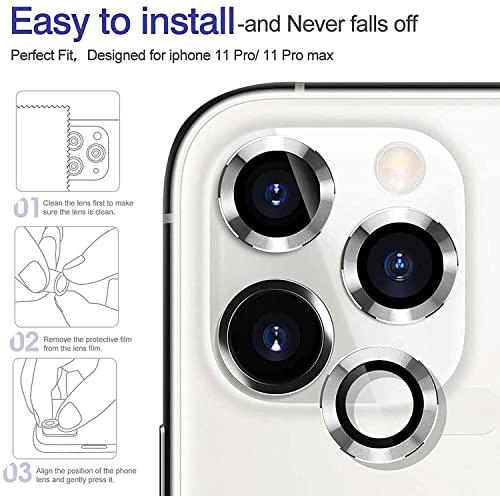 Image of DD SON Back Camera Lens Protector Tempered Glass For iPhone 12 Pro /12 /11 Pro Max /11 Pro / 11 /12 Mini | Case Friendly with Edge to Edge Coverage and Easy Installation Kit, Pack of 1 (silver)