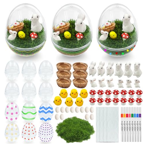 12 Set DIY Easter Snow Globe Craft Kit?Create Your Own Easter Egg and Bunny Decorations?Spring Holiday Arts and Crafts for Home Family Party Decor School and Classroom Activities