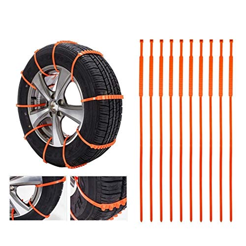 Cadenas de nieve antideslizantes para neumáticos de automóviles, cadenas de nieve de invierno 10PCS, cadenas de nieve...