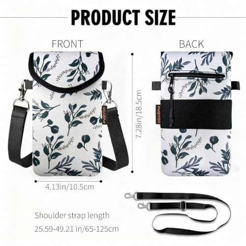 Image of Neoprene Phone Sleeve Pouch Case Bag for Men Women w /Crossbody Strap /Neck Lanyard for iPhone 17 /16 /15 /14 Pro Max, Samsung S25,Pixel 10