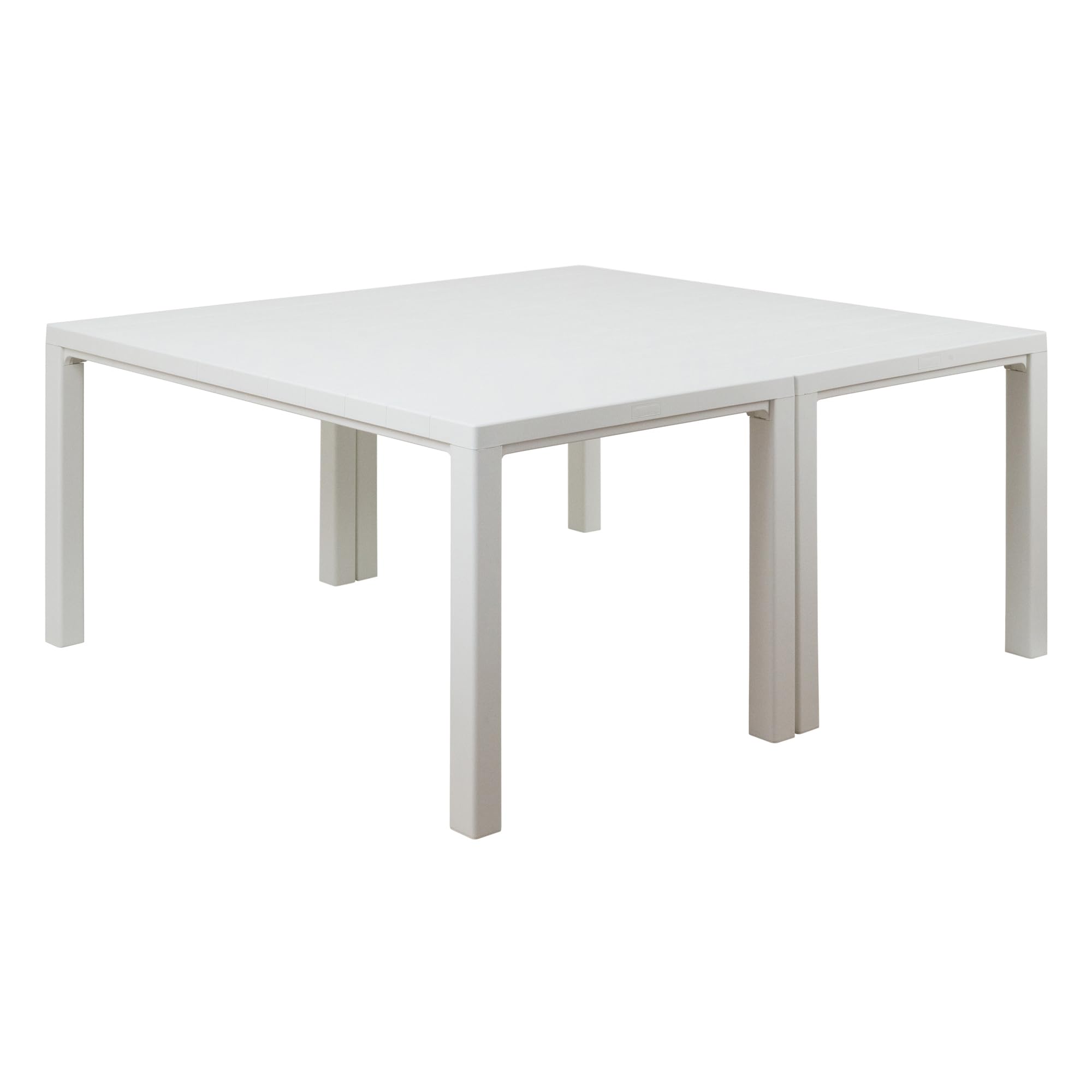 Toomax Golia Tavolo da giardino modulare bianco con finitura effetto legno, 294x88x74h cm, tavolo grande adatto fino a 10 persone, resistente ai raggi UV, ideale per interno ed esterno