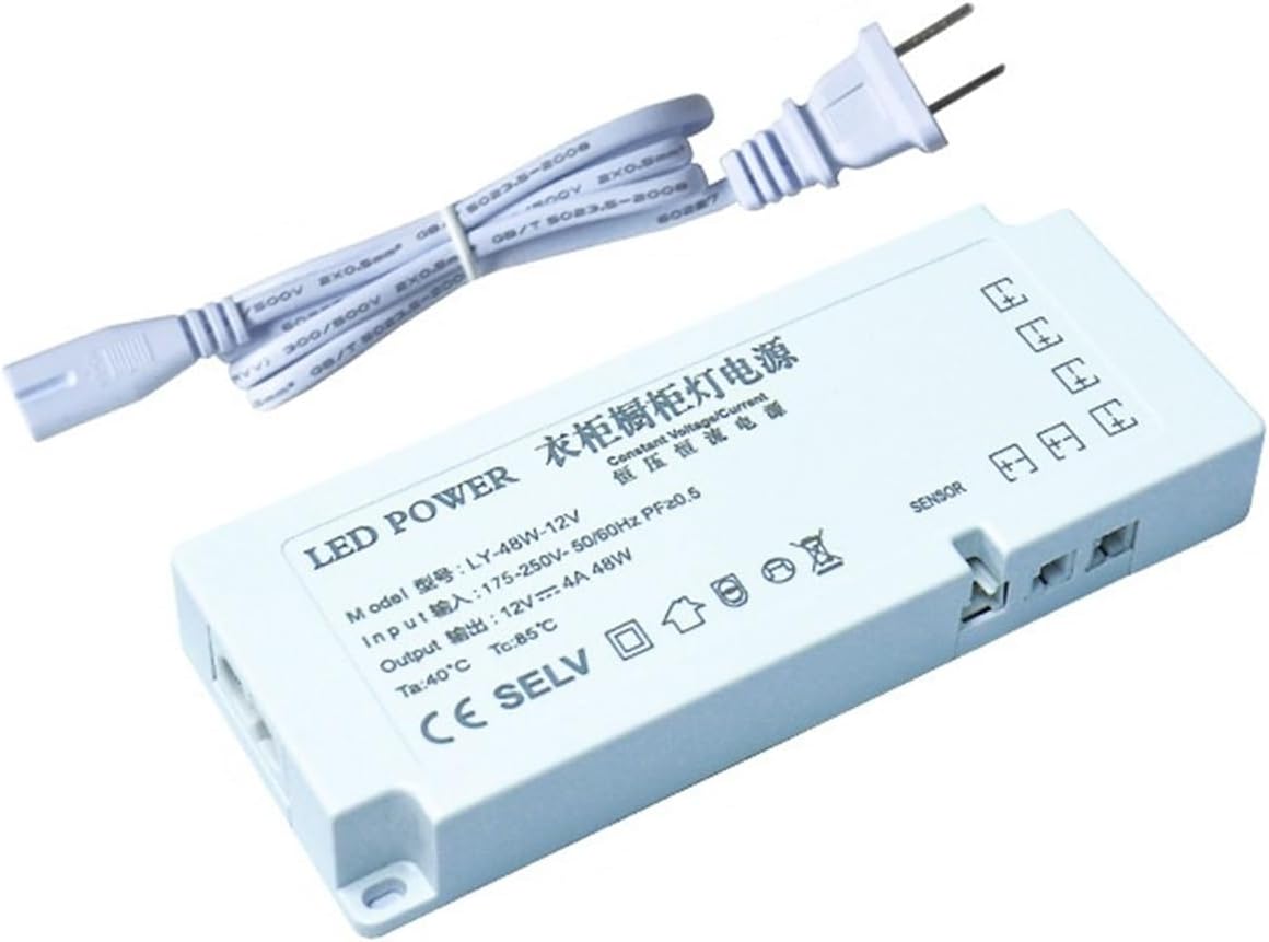 Led Port Power Supply dc12v 5a 60w Wardrobe Bookcase Light with Transformer 6-bit Output(12v 48w)
