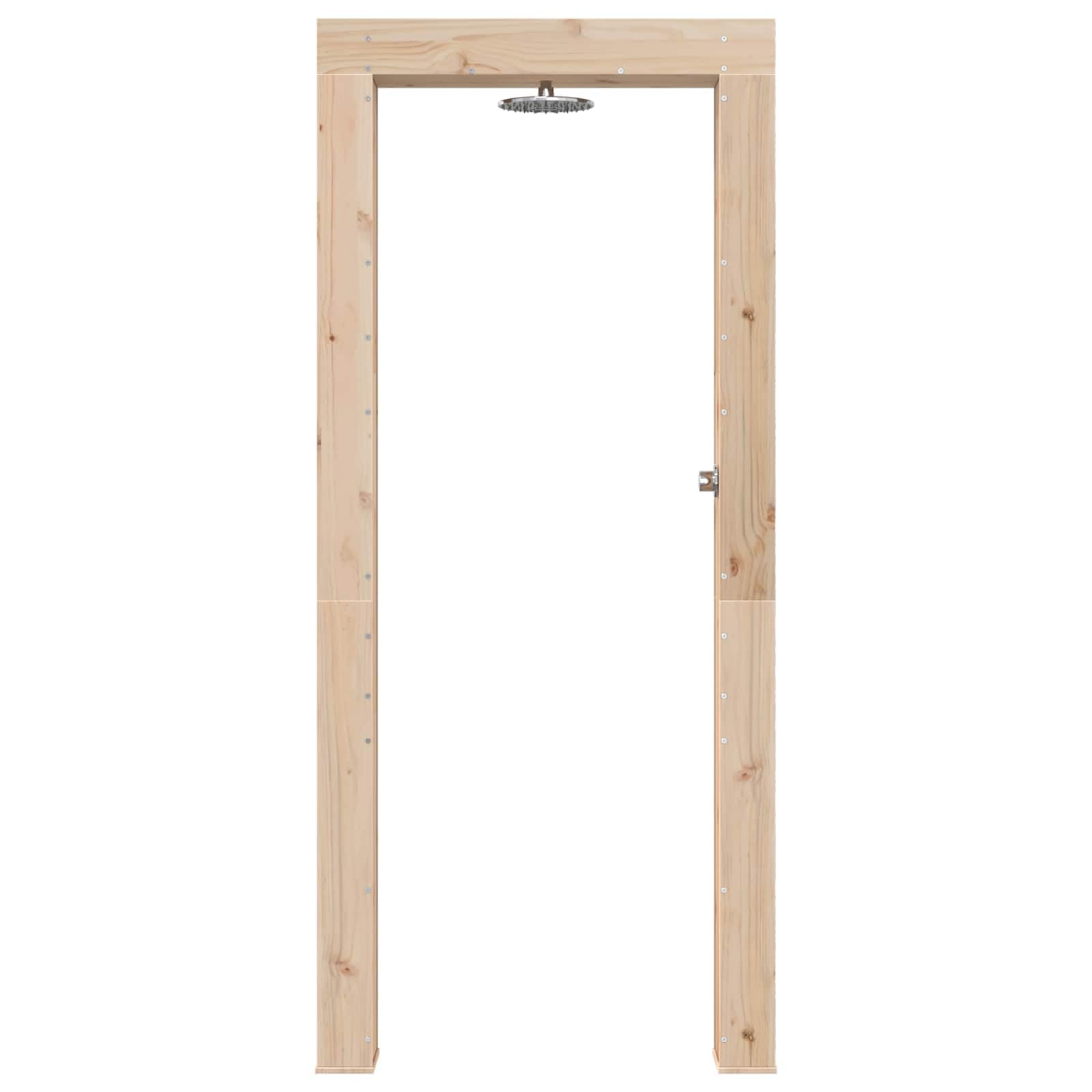 vidaXL Outdoor-Dusche 226 cm Massivholz Kiefer und Edelstahl Natur, Moderne, wetterfeste Außendusche, höhenverstellbar, aus Edelstahl, drehbarer Kopf für Garten, Pool