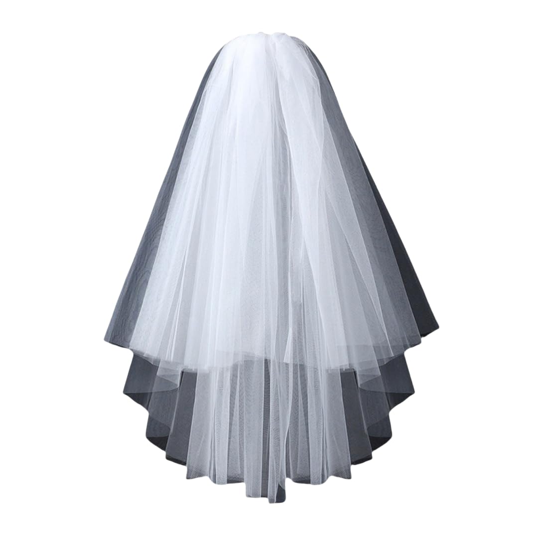 JIMCOM Bridal Wedding Veil, Bow Veil, Simple And Eye-Catching Veil, Wedding Headwear, Wedding Dress Decoration (Simple Style)