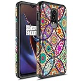 OnePlus 6T Case, Rosebono Slim Hybrid Dual Layer Shockproof Hard Cover Graphic Fashion Cute Colorful Silicone Skin Cover Armor Case for OnePlus 6T (Colorful Mandala)