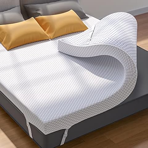 PERLECARE 3 Inch Gel Memory Foam Mattress Topper for Pressure Relief, Premium Soft Cooling Sleep, Non-Slip Design with Rem...