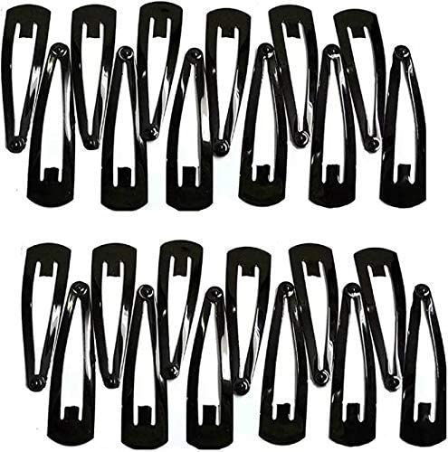 TIC-TAC Hair clips Glossy & Matte Black (Stainless Steel) For Girls & Women 24pc (24 PC GLOSSY)