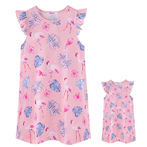 ModaIOO Girls & Dolls Matching Clothes Nightgown Nightshirt Pajamas Nightdress Sleepwear Dress with 18