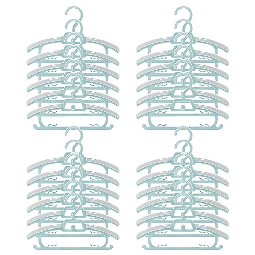 Image of BESSLEE 24 Pack Adjustable Baby Clothes Hangers for Closet, Stackable Heavy Duty Plastic Hanger for Infant Newborn Toddler Kid, Expandable for Pants Shirts Coats Jackets, 11”-14” Boy Blue