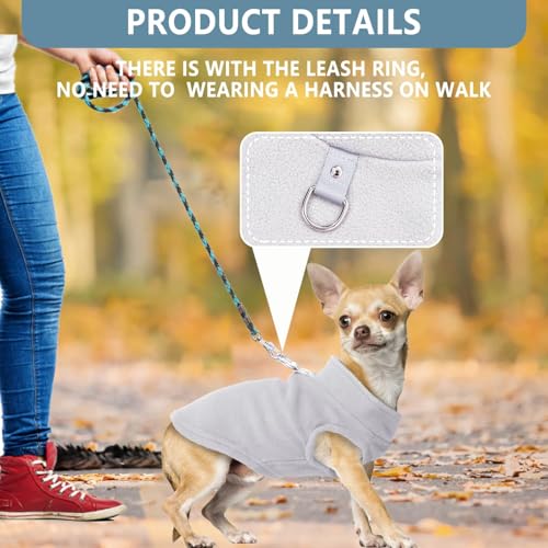 Image of 2 Pack Dog Sweater with Leash Ring Winter Warm Pet Sweater Thick Clothes Coat Fleece Dog Sweaters for Medium Dogs Girl Boy for French Bulldog, Dachshund,XXL(27-36lbs)