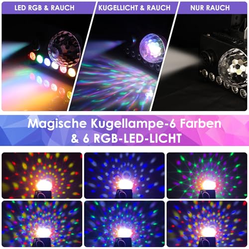 Máquina de niebla de 600W con efectos RGB y bola de discoteca para eventos 2