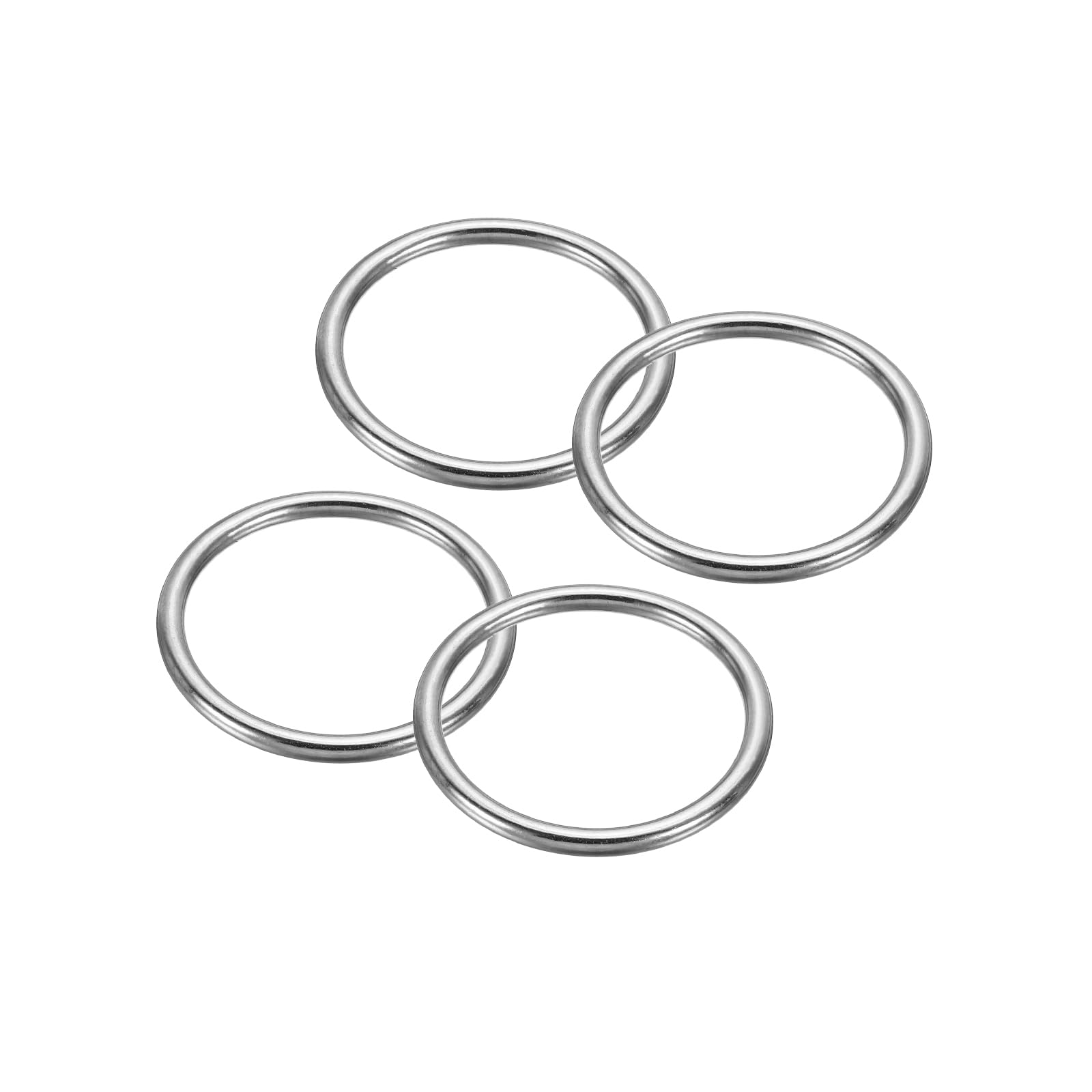 PATIKIL Seamless Metal O Rings, 304 Stainless Steel O-Ring Heavy Solid Round Rings for Macrame, DIY Craft
