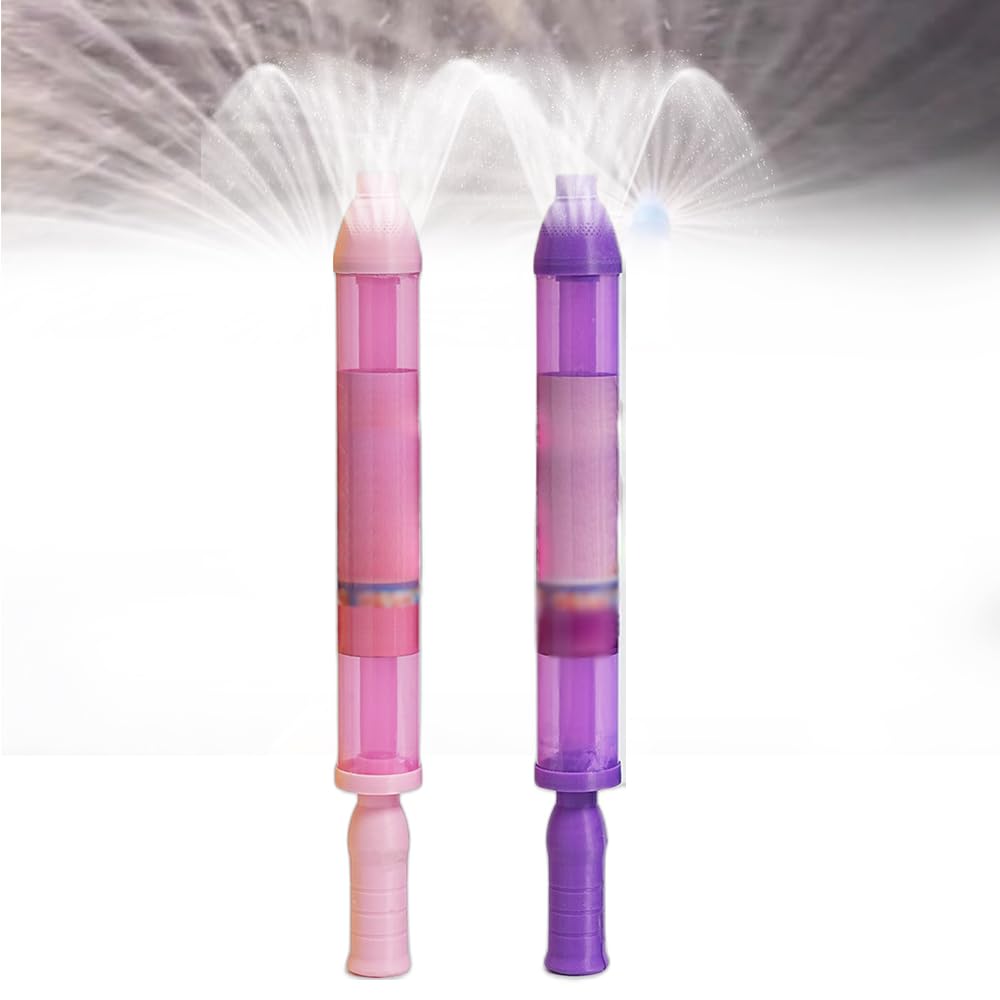 zraszacz ogrodowy, 2025 Nowa zabawka w kształcie fajerwerku dla par, pistolet zraszający o wysokim ciśnieniu, wysuwany, interaktywna(Pink+Purple)