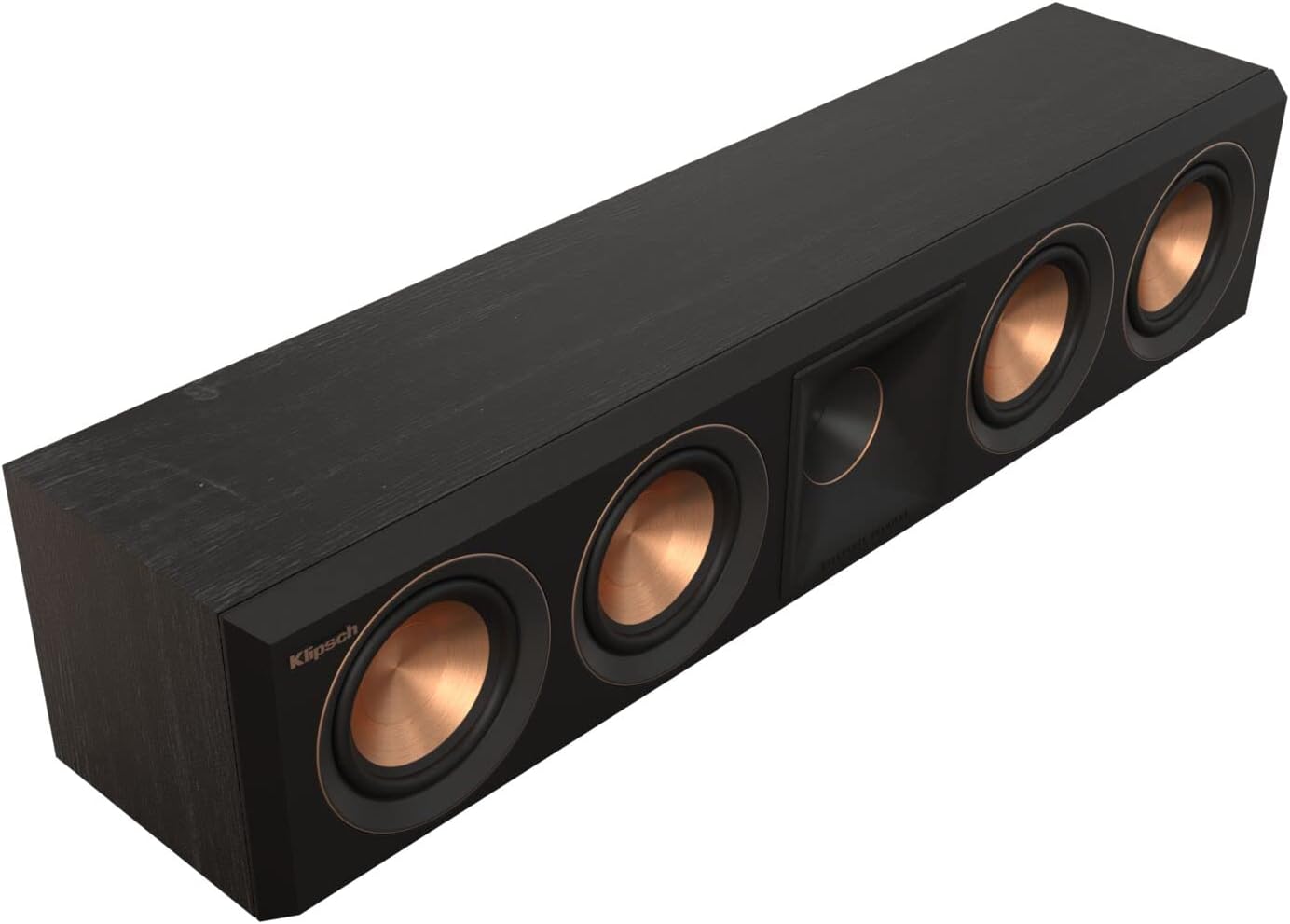 Klipsch Reference Premiere RP-404C II Center Channel Speaker with Shallow-Depth Sealed Design and 4” Cerametallic Woofer for Crystal-Clear Home Theater Dialogue in Ebony (Renewed)