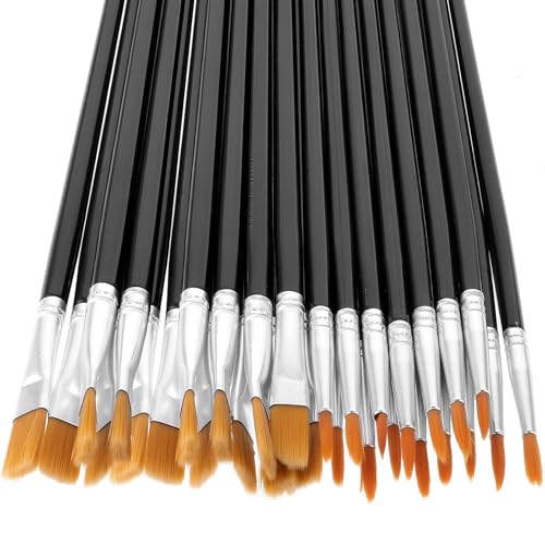 Lot de 30 pinceaux comprenant 15 grands et 15 petits pinceaux, ensemble de pinceaux d'artiste, pinceaux aquarelle, convient pour les amateurs de peinture, les...