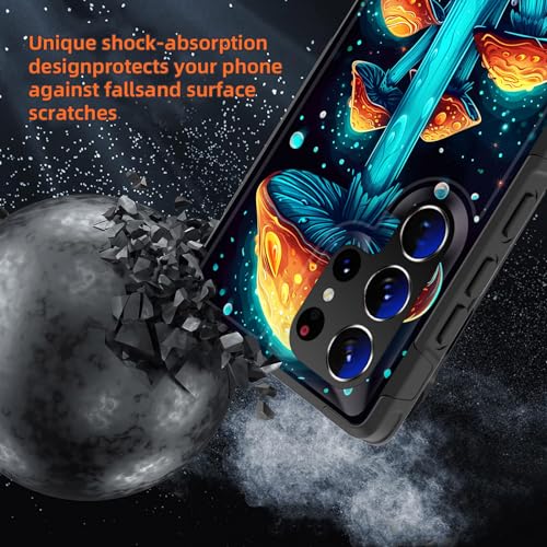 GFEWYTJYJ for Galaxy S24 Ultra Case,[10 FT Military Grade Drop Protection] Non-Slip Heavy Duty Shockproof Phone Case for Samsung Galaxy S24 Ultra 6.8 inch 2024,Magic Mushrooms - image 2