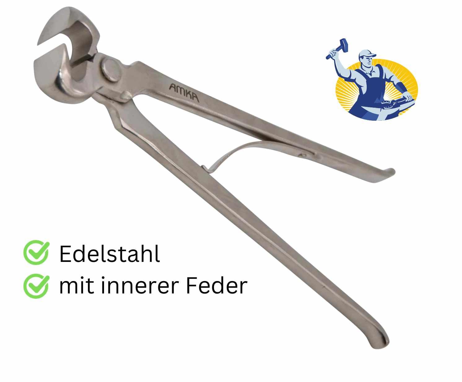 AMKA Pince coupe-sabot avec ressort en acier inoxydable 3 longueurs