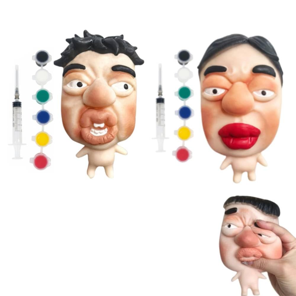 Pimple Popping Toy, Fillable Silicone Pimple Popper Squeeze Fidget Toys, DIY Face Pimple Popping Kit with Pigment, Soft Sensory Play Toy, Funny Novelty Gifts for Kids Adults (A+B)