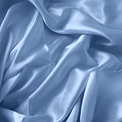 satin fabric light blue - Solid Satin Charmeuse 60 Inch Fabric by The Yard (F.E. (Light Blue)