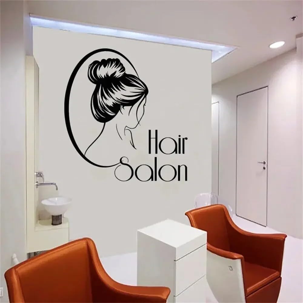 Hair Salon Wall Decal Vinyl Sticker Barber Barbershop Mirror Window Decorations Hairdressing Haircut Hairstyle Salon 42x45cm