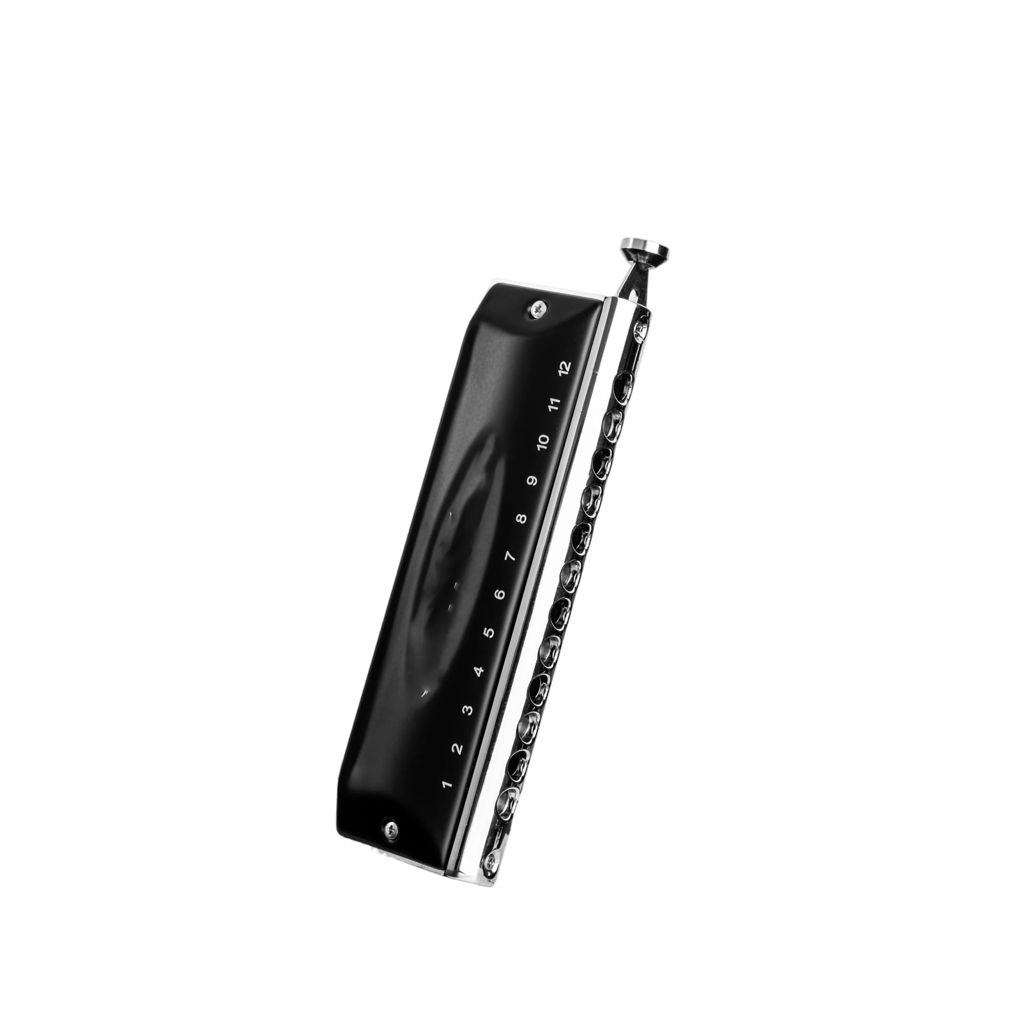 Armonica Armonica Cromatica A 12 Fori E 48 Toni Chiave Di C | Chiave armonica nera cromatica a 12 fori 48 toni di C per principianti professionisti