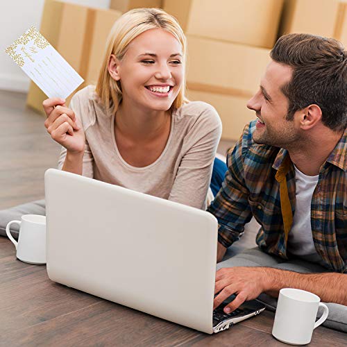 50 Pieces Blank Gift Certificates Cards Vouchers Gold Blank Cards Coupon Card For Business Beauty Salon Restaurant Christmas Wedding Bridal Birthday Holder, 3.5 X 7 Inch #TOP4