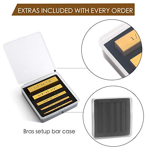 Brass Setup Blocks Height Gauge Set - Set of 5 Accurate Table Saw Accessories for Woodworkers - Bars Include Laser Engraved Size Markings