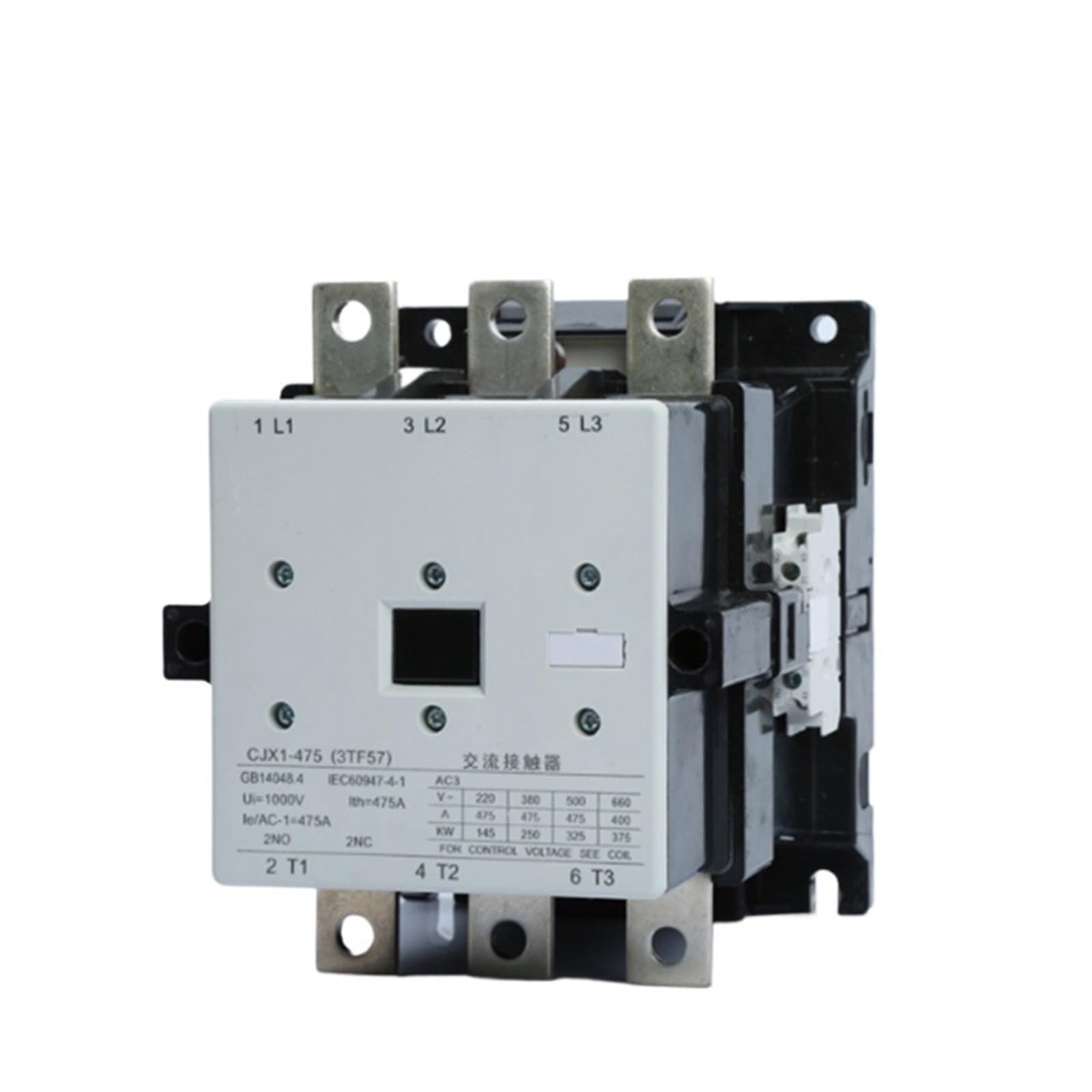 QEFHSVVZE CJX1 AC Contactor 475A CJX1-475/22 3TF57 AC Magnetic Contactor High Current 3Pole Electrical Contactor 24V 220V 380V 2NO 2NC(Ac380v)