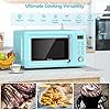 COSTWAY Retro Countertop Microwave Oven, 0.7Cu.ft, 700-Watt, High Energy Efficiency, 5 Micro Power, Delayed Start Function, with Glass Turntable & Viewing Window, LED Display, Child Lock (Green) #2