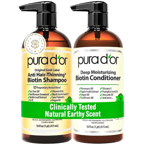 PURA D'OR Anti-Thinning Biotin Shampoo & Hair Regrowth Conditione...