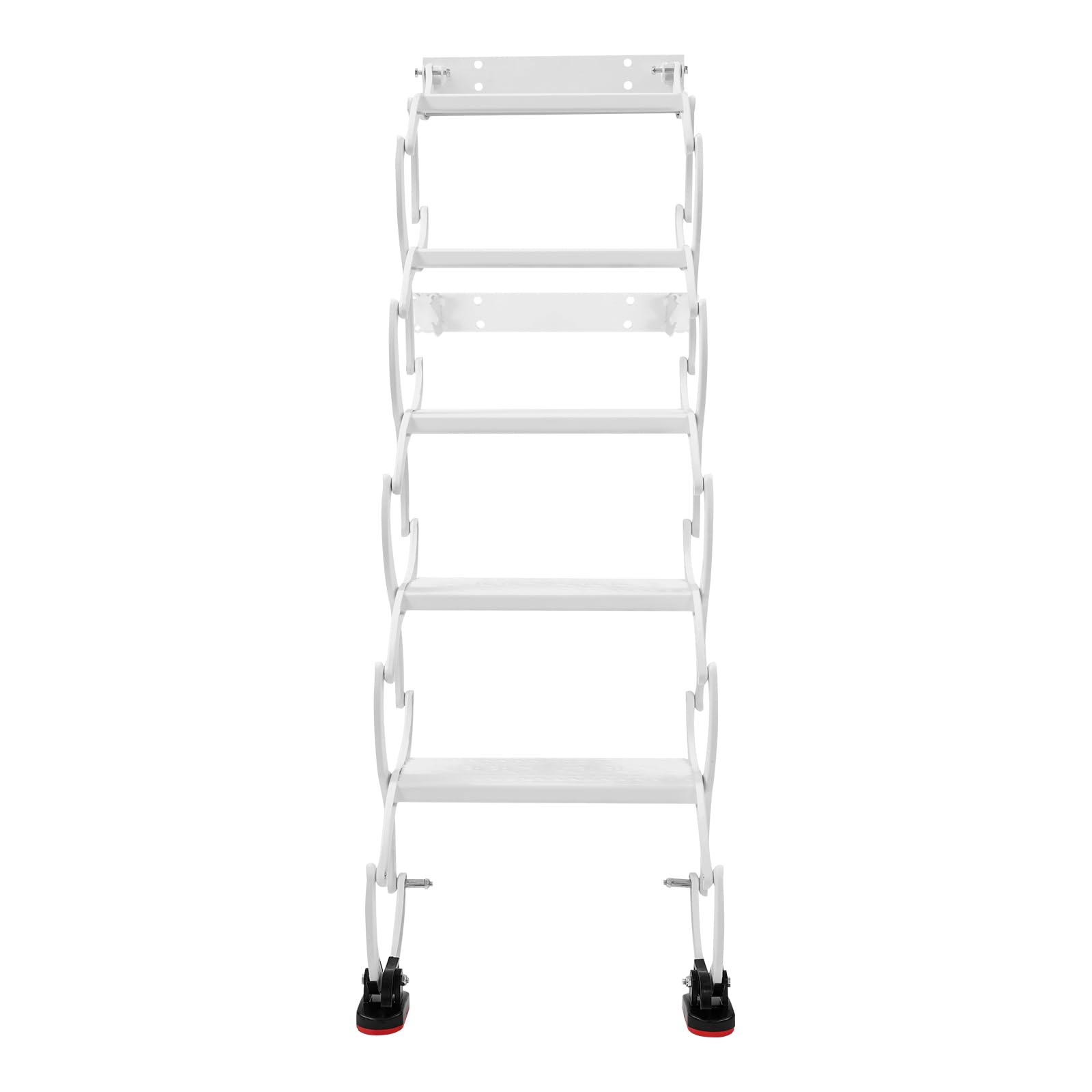Escalera Telescópica Plegable, 5 Pisos Escalera Telescópica para ático,Escalera de Acceso al Altillo con peldaños Antideslizantes Recubiertos de Goma, Altura Vertical 125 cm, Capacidad 200kg