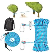 Dog Tie Out Cable -OZHOMY 50ft Portable Dog Run Trolley System with 10FT Runner Lead, Reflective ...