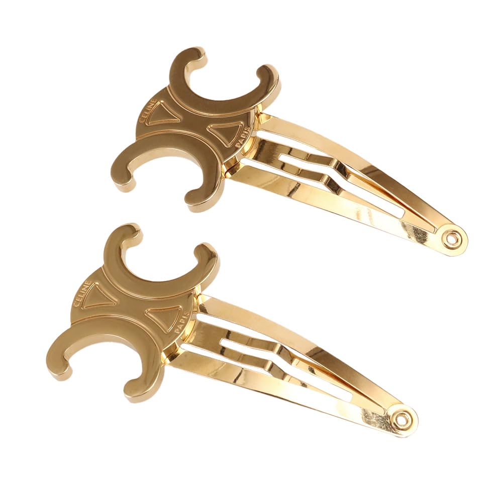 CELINE ゴールド　ミニトリオンフ　ヘアクリップ　ヘアアクセサリー Amazon.co.jp: [セリーヌ] ヘアクリップ 2個セット ヘア