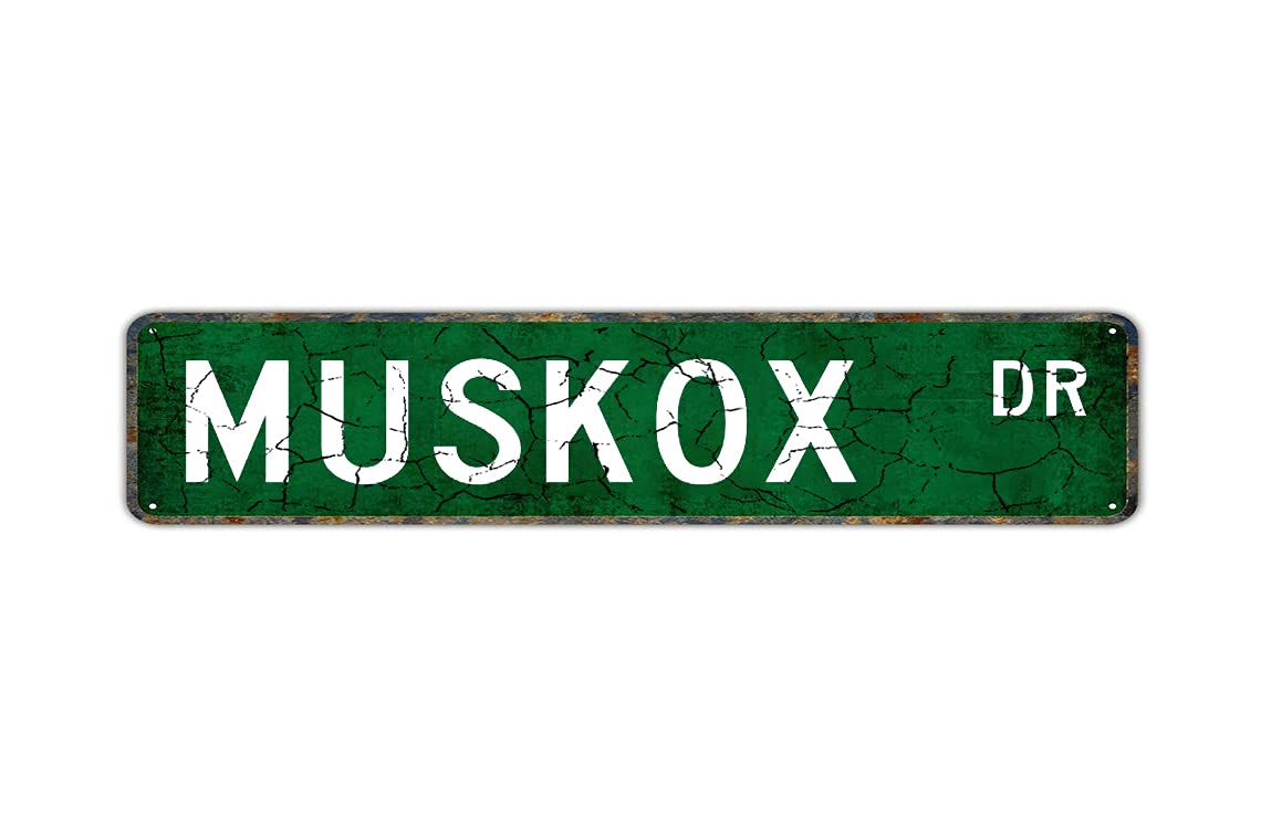 Muskox Retro Tin Signs Aluminum Metal Sign for Kitchen Home Garden Wall Bar Cafe Decor 4x16 Inch