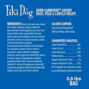 Tiki-Dog-Born-Carnivore-for-Dogs-Savory-Duck-Peas-Lentils-Recipe-Grain-Free-Baked-Kibble-for-Maximum-Nutrition-For-Adult-Dogs-and-All-Size-Breed-Dogs-35-lbs-Bag - Cucciolini Doodles   Tiki-Dog-Born-Carnivore-for-Dogs-Savory-Duck-Peas-Lentils-Recipe-Grain-Free-Baked-Kibble-for-Maximum-Nutrition-For-Adult-Dogs-and-All-Size-Breed-Dogs-35-lbs-Bag