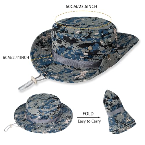Rosoz Chapéus de sol para homens e mulheres Boonie chapéu FPS 50+ chapéu balde aba larga proteção UV