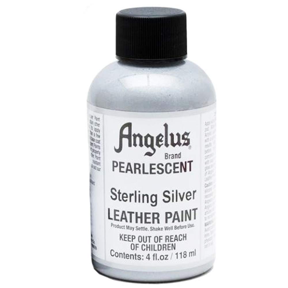 Angelus 4 oz Leather Paint, 4 Fl Oz (Pack of 1), Sterling Silver